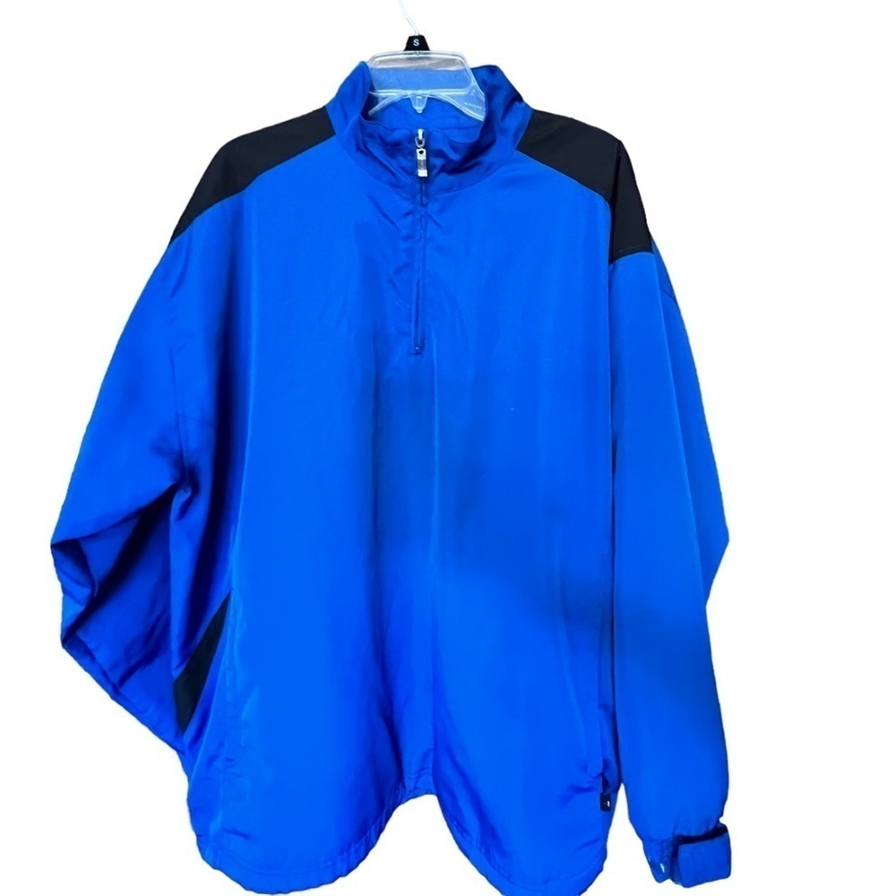GRAND SLAM Golf Jacket Pullover Mens Large Windbreaker Mock Neck 1/4 Zip Blue